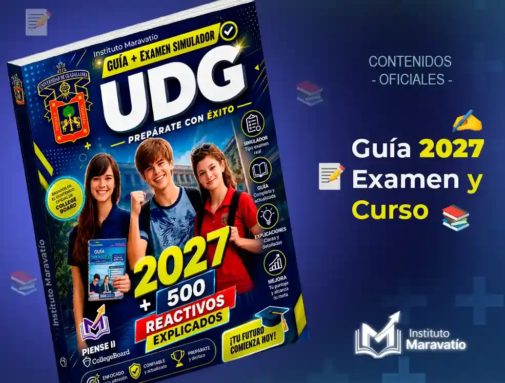 📘Guía de Estudio 2027 + Simulador UDG Prepa  PDF con Examen Simulador | PIENSE II Nivel Avanzado